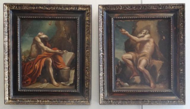 Pair of Oil on Copper Old Testament/New