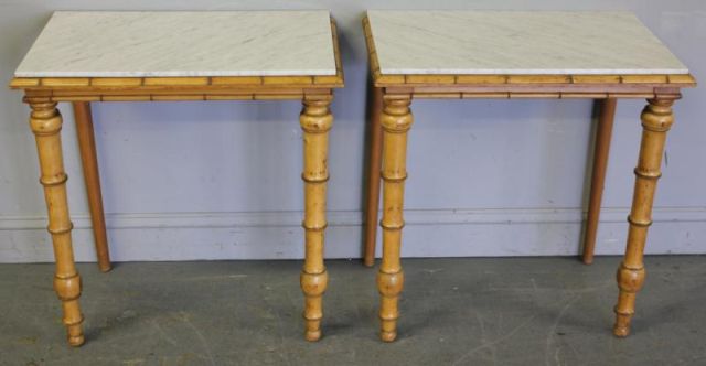Pair of Antique Faux Bamboo Marble