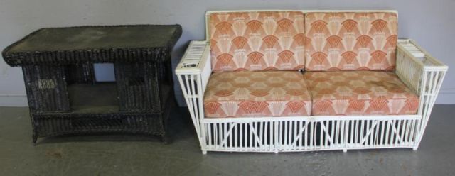Wicker Table and Rattan Sofa.From a
