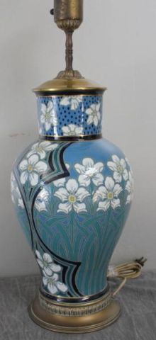 Asian Enamel Vase as a Lamp Great 15daab