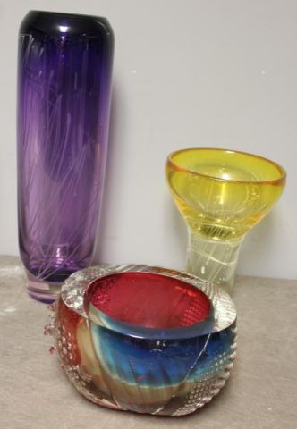 3 Pieces of Signed Art Glass From 15dac9