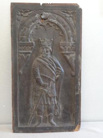 Early Carved Wood Relief Panel.From