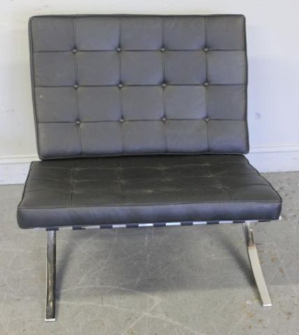 Black Barcelona Chair.From a Bronx
