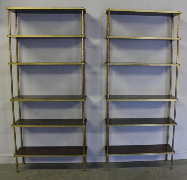 Pair of Midcentury Brass and Wood 15daec