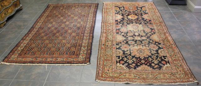 Two Antique Oriental Scatter Carpets One 15db1a