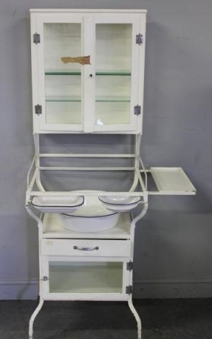 Vintage Industrial Medical Cabinet With 15db32