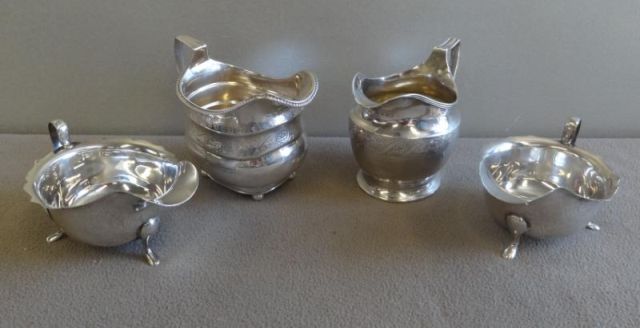 STERLING. 4 English Sterling Creamers.Approximately