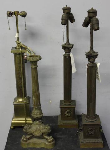 Table Lamp Lot Including Patinated 15db80