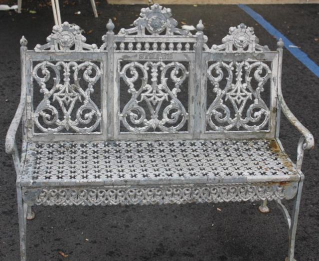 Antique Cast Iron Bench with Silver 15db8b