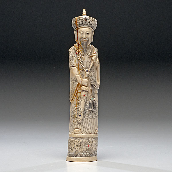 Chinese Carved Ivory Emperor Figure