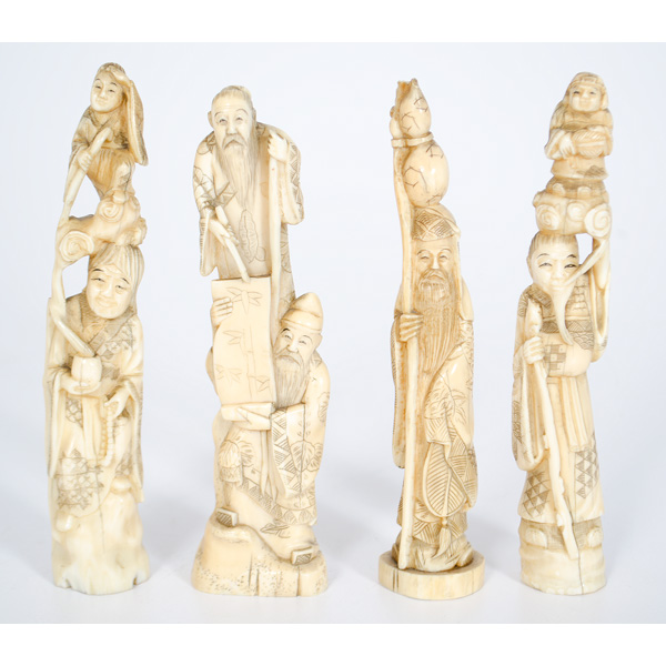Chinese Carved Ivory Immortals Chinese.
