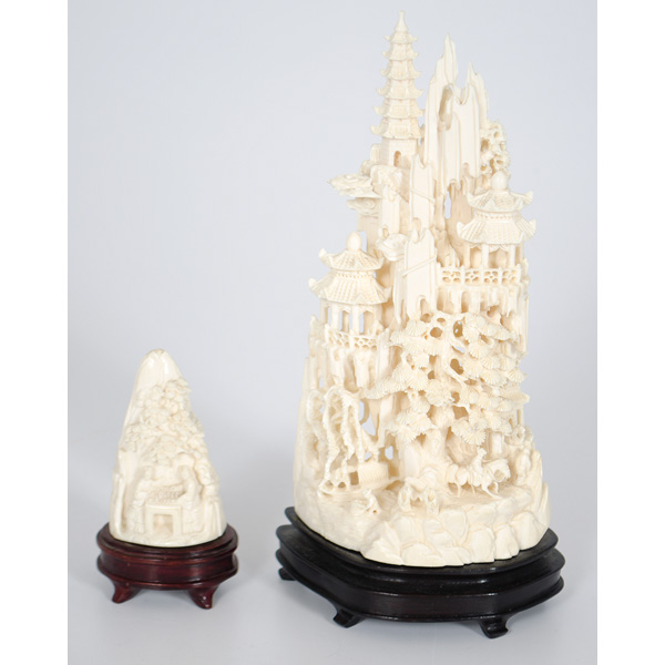 Chinese Carved Ivory Towers Chinese.