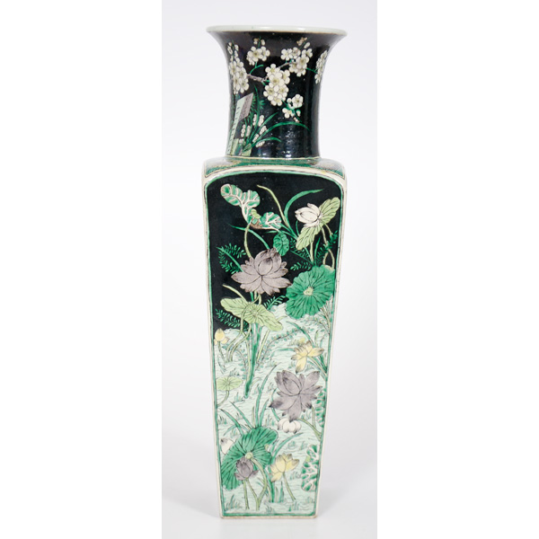 Chinese Famille Noir Vase Chinese. A