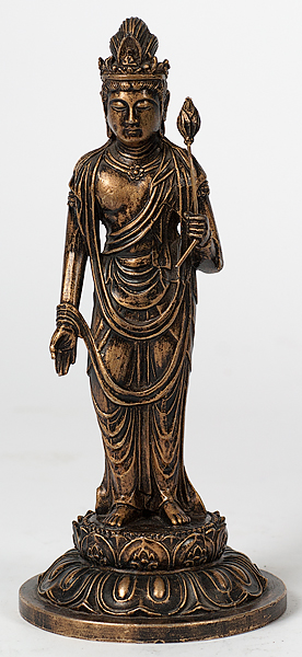 Patinated Metal Figure of Bodhisattva 15dbed