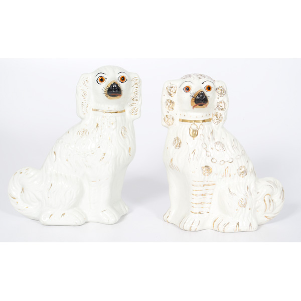 Staffordshire Spaniels with Glass 15dc03