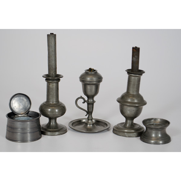 English Pewter Lamps and Accessories
