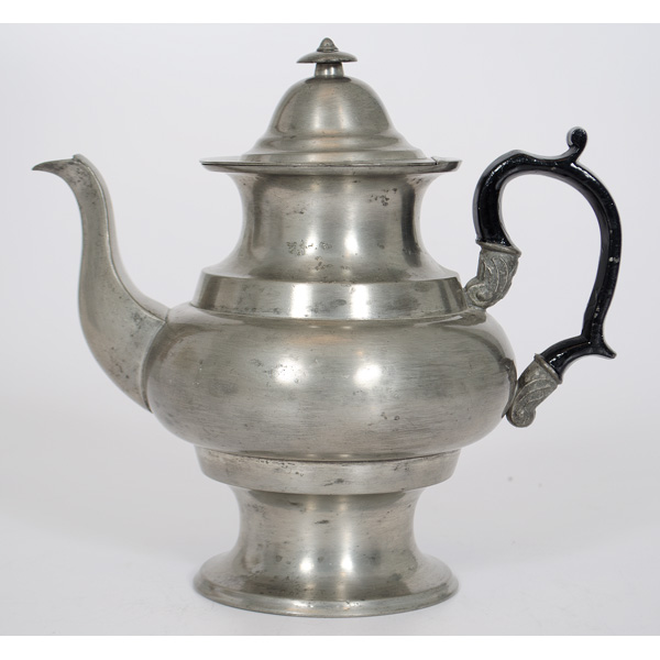 JD Locke Pewter Teapot American 19th