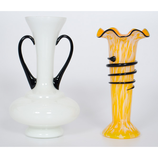Czechoslovakian Art Glass Vases 15dc57