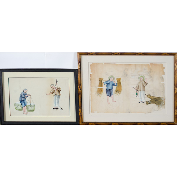 Two Cantonese Watercolors Chinese  15dc7d