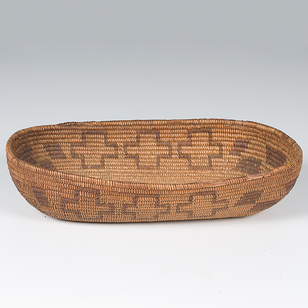 Pima Basket oval basket decorated with