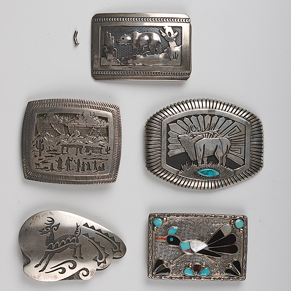 Southwestern Silver Belt Buckles lot