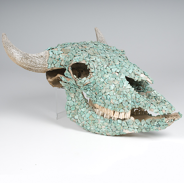 Buffalo Skull with Turquoise American