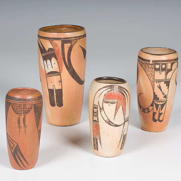 Hopi Cylindrical Vases lot of 4;