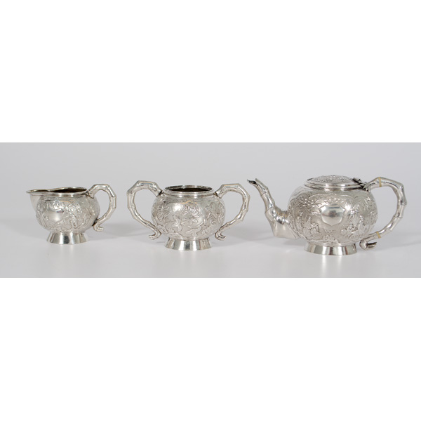 Chinese Export Silver Tea Service 15ddcb