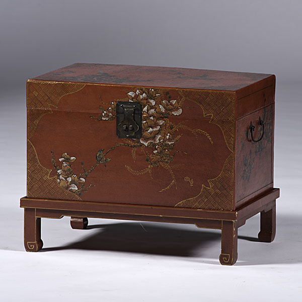 Chinese Painted Pig Skin Chest