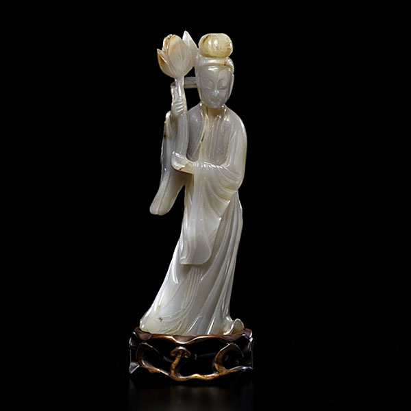 Agate Guanyin Standing Figure Chinese 15dde5