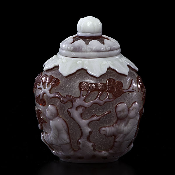 Chinese Peking Glass Jar Chinese