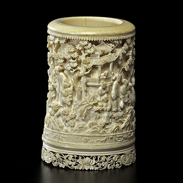 Chinese Ivory Brush Pot Chinese 15de01