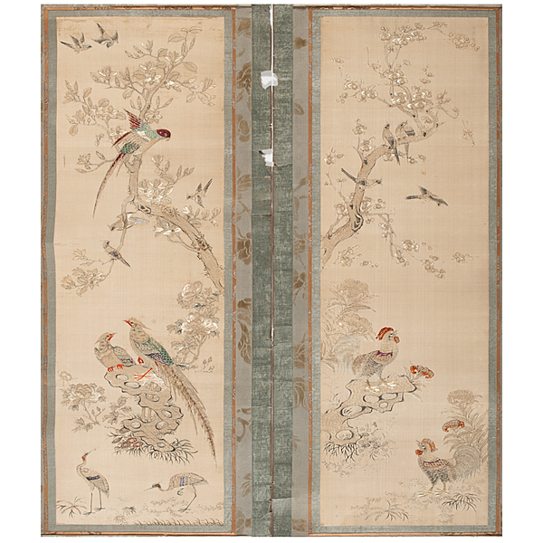 Chinese Embroidered Panels with 15de42