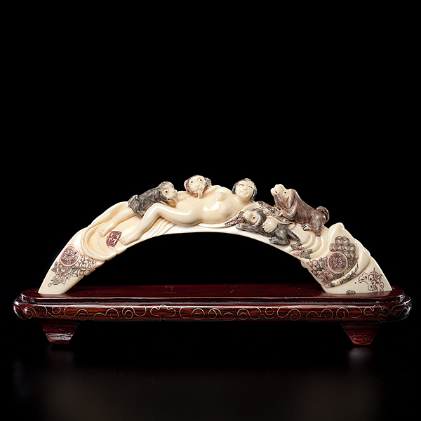 Erotic Japanese Carved Tusk Japanese 15debc