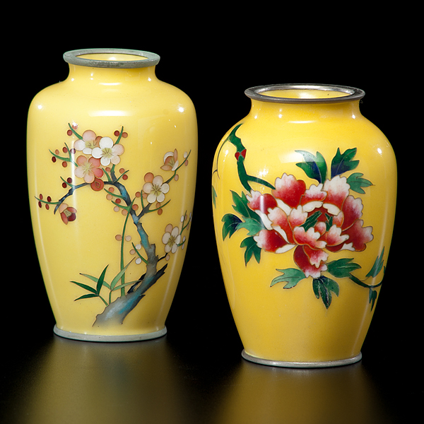 Japanese Cloisonne Cabinet Vases 15dec5