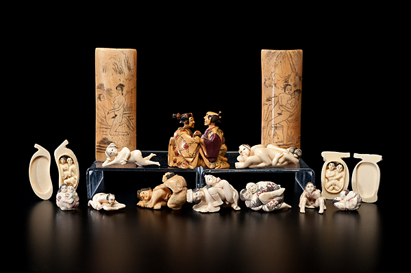 Japanese Erotic Ivory Figures Plus