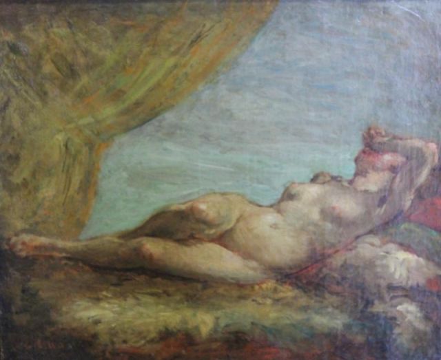 TILLOT C Oil on Canvas of a Reclining 15dffd