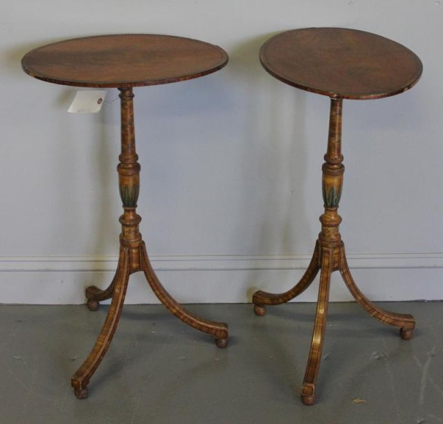 Pair of Antique English Painted 15e013