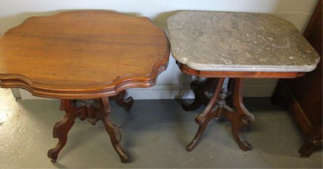 Two Victorian Parlor Tables One 15e028