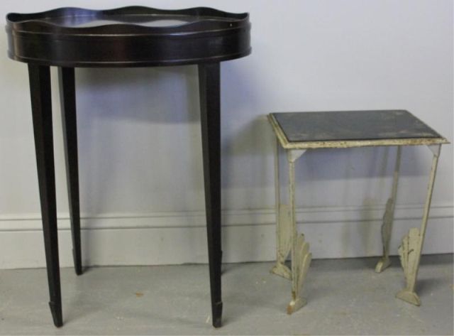 Vintage Deco Iron Stand with Black