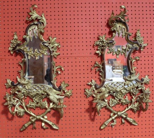 Pair of Carved and Gilded Cartouche