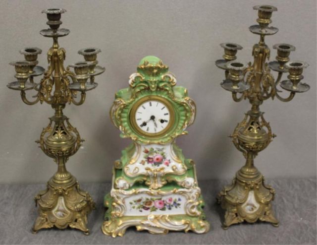 Porcelain Clock on Conforming Stand