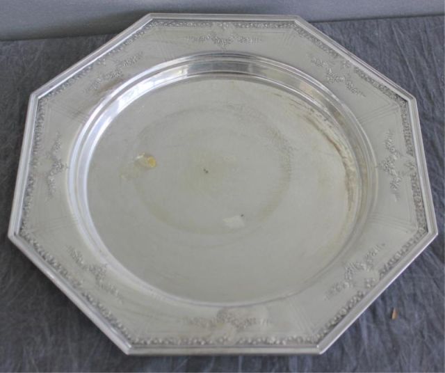 STERLING Octagonal Deep Tray Signed 15e0aa