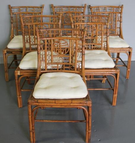 Set of 6 Midcentury Bamboo Rattan 15e0c4