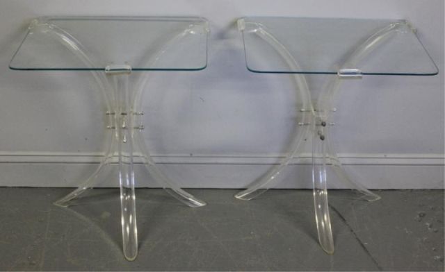 Pair of Midcentury Lucite Glass 15e0ea