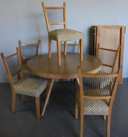 Midcentury Dining Table with 6 15e0ef