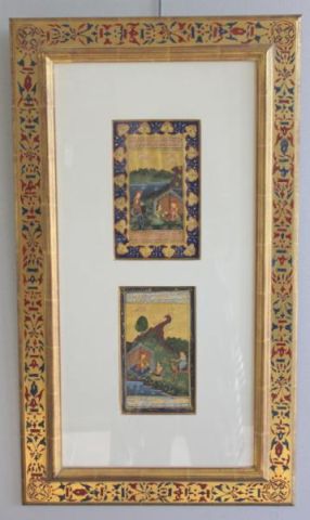 Persian or Indian Framed Paintings Antique 15e121