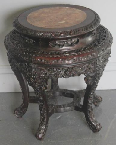 Antique Chinese Hardwood Marble