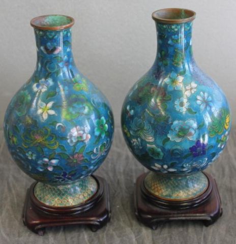 Pair of Signed Chinese Cloisonne 15e14b
