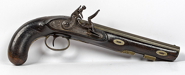 English Flintlock Pistol by P  160a51